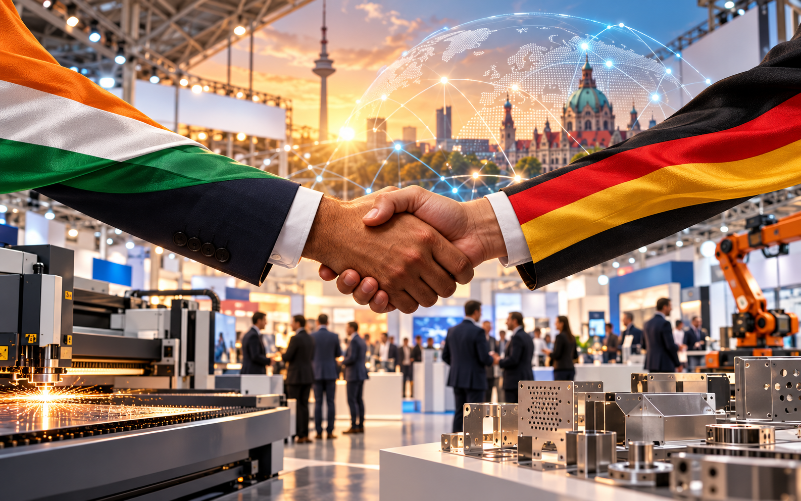 Visitors at the EuroBLECH sheet metal exhibition in Hannover